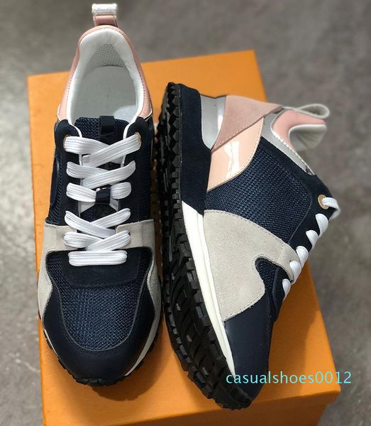 brand mens designer sneakers trainers shoes running shoes for men womens runners flats genuine leather brand racer luxury shoes c12, Black